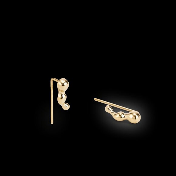 NWT Hey Harper Gold Blowing Bubbles Earrings - Picture 1 of 6